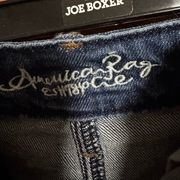 American Rag Jean Ripped Blue Shorts - Picture 5 of 6